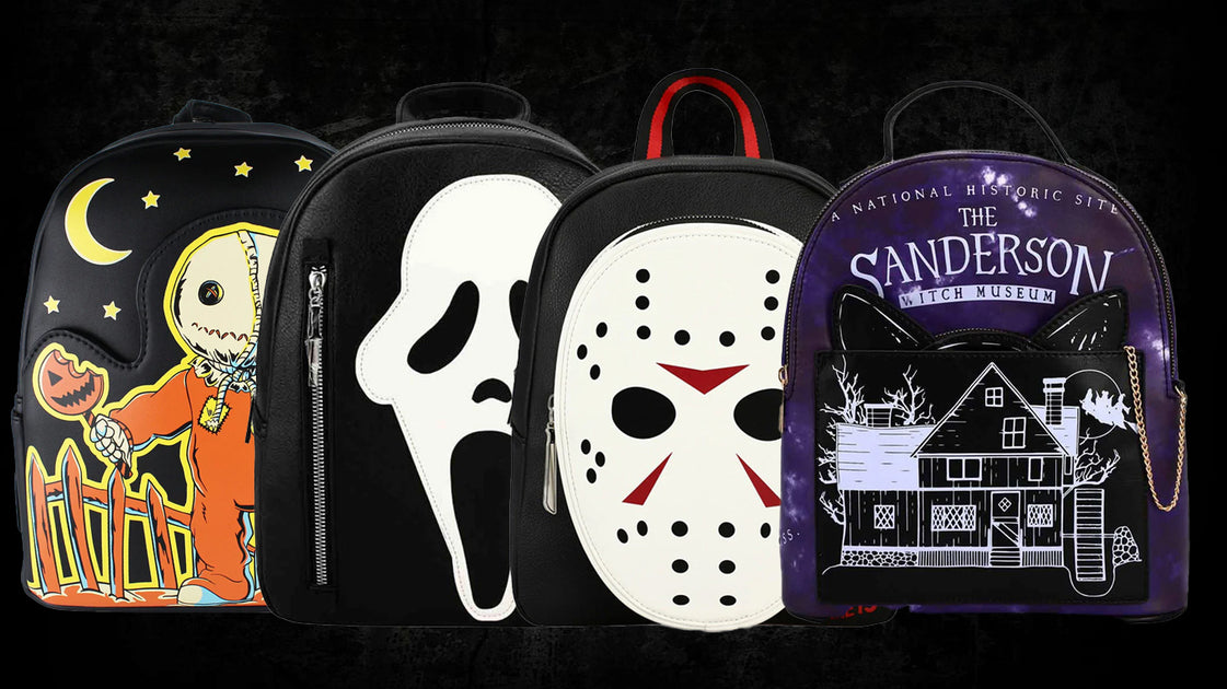 horror themed mini backpack Loungefly Michael Myers Halloween Spot clean Imported Ghost Face is a registered trademark of Fun World Div. Mini Backpacks