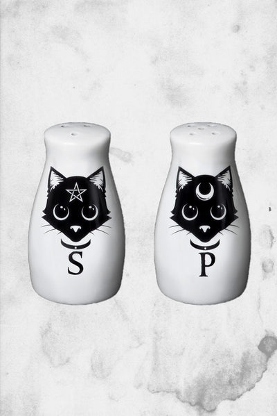 black cat salt and pepper shakers