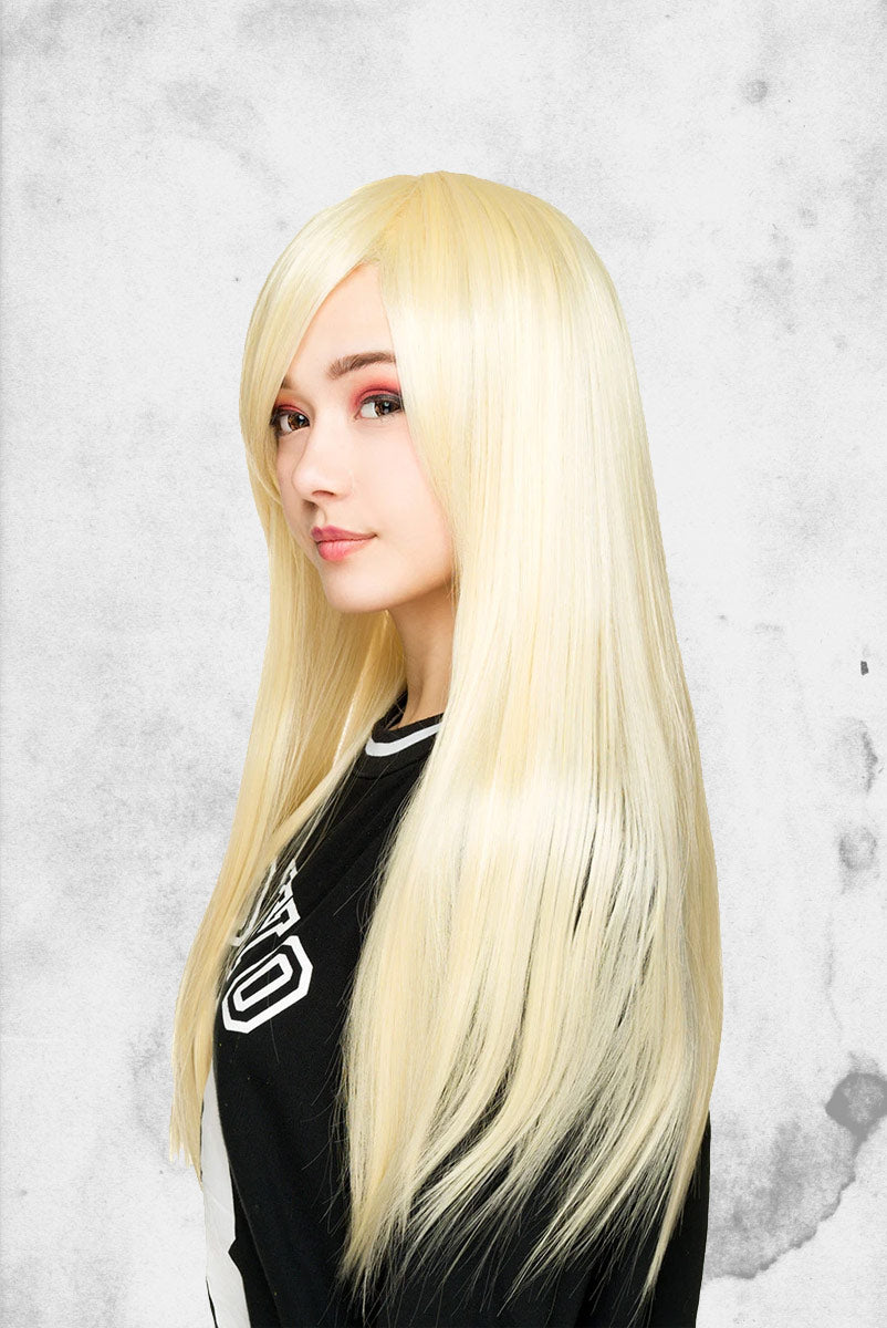 DELUXE BARBIE DOLL EXTRA LONG STRAIGHT PLATINUM BLONDE WIG COSTUME COSPLAY