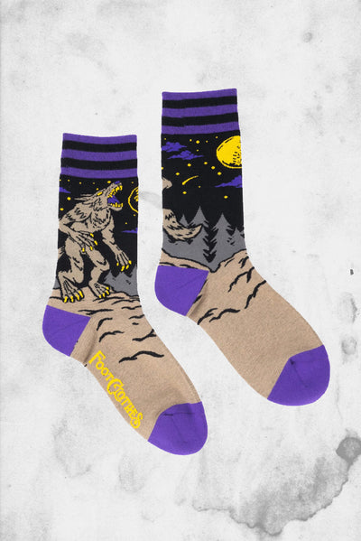 halloween werewolf socks evil