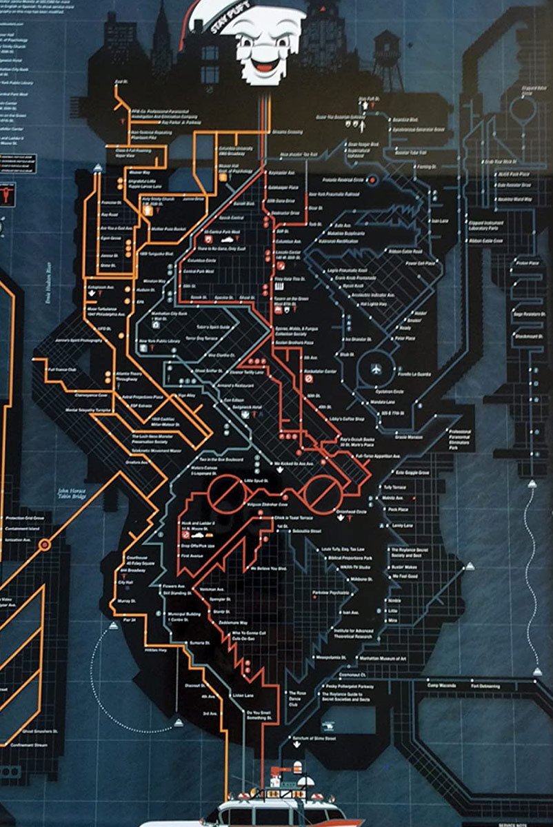 Ghostbusters - NYC Subway Map (Aluminum Sign)