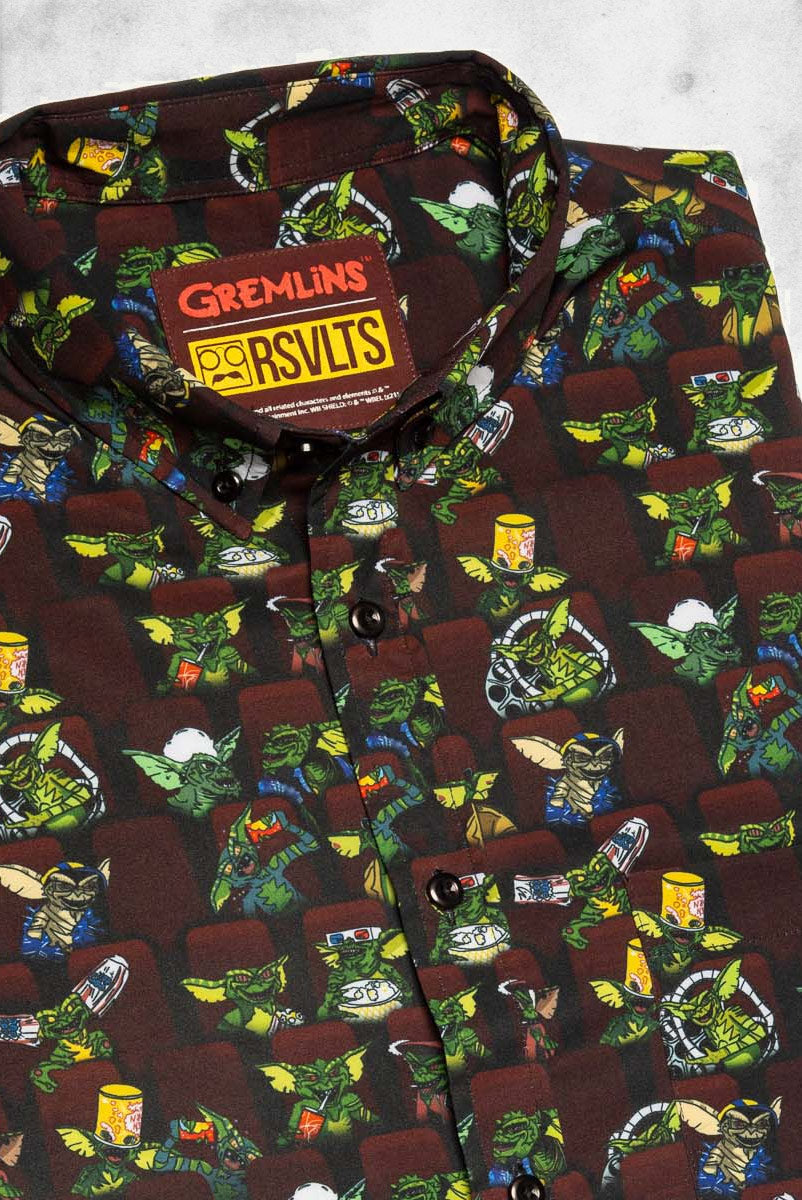 Going to the Movies Gremlins Adult Button Up Shirt