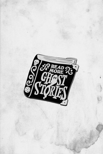 read more ghost stories enamel pin