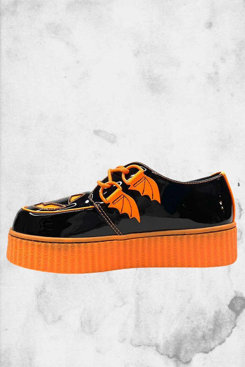 Jack O'lantern Trick Or Treat Creepers Shoes Black