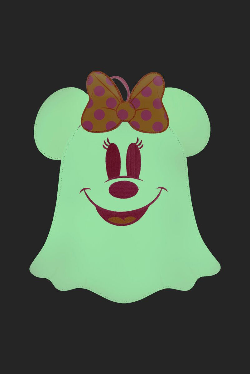 ghost mickey mini backpack Disney: Pastel Ghost Minnie Glow In The Dark Loungefly Mini Backpack