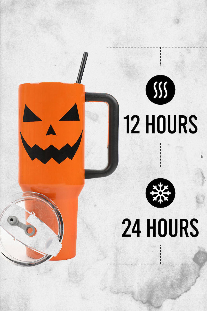 Jack-O-Lantern 40 oz. Stainless Steel Tumbler – Post Mortem Horror