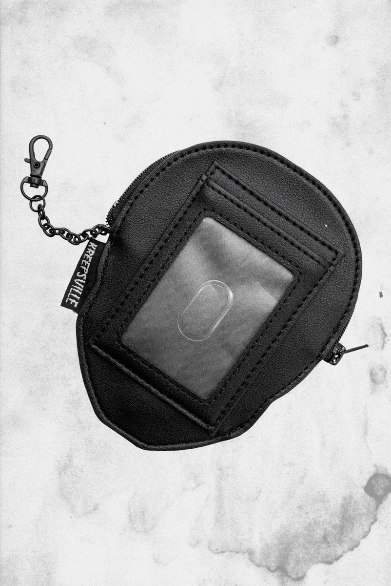 Embossed Skull Zip ID Wallet – Post Mortem Horror Bootique