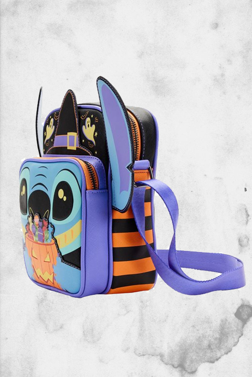 halloween stitch mini backpack Loungefly Lilo and Stitch Glow Halloween Candy Cosplay Passport Bag