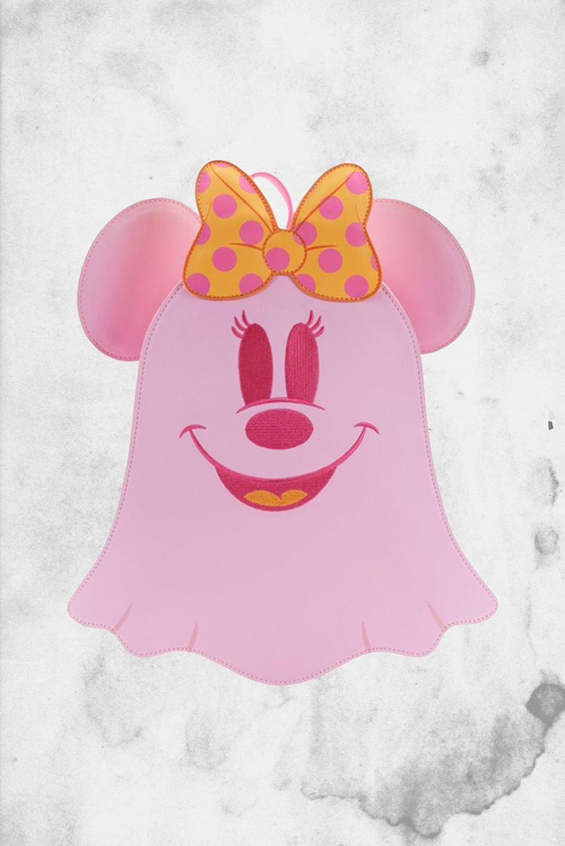 disney mickey mouse ghost glow-in-the-dark mini-backpack Disney: Pastel Ghost Minnie Glow In The Dark Loungefly Mini Backpack