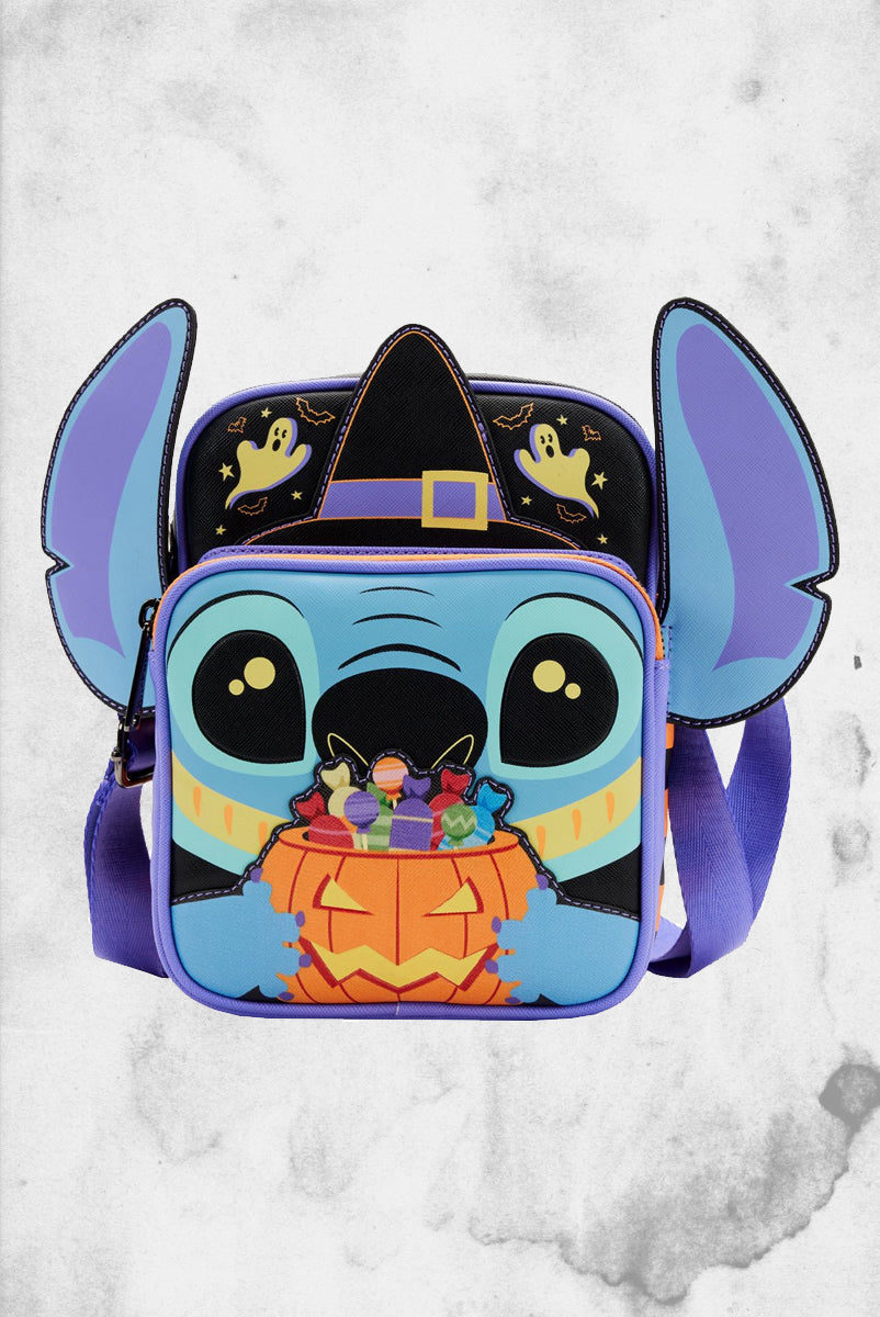 halloween stitch mini backpack Loungefly Lilo and Stitch Glow Halloween Candy Cosplay Passport Bag