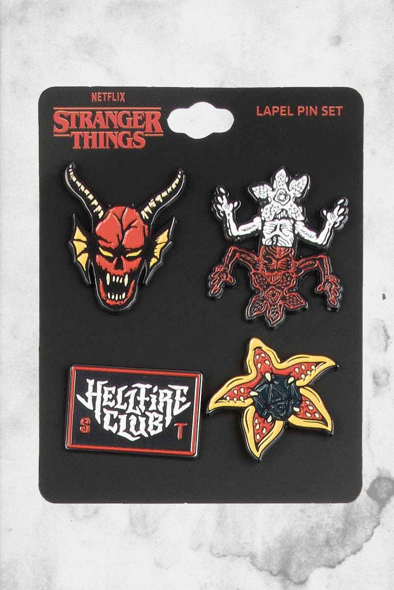 Stranger Things Pin Set Stranger Things - Hellfire Club (Lapel Pin Set) – Post Mortem Horror ...