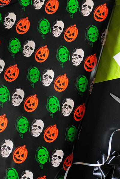 classic halloween spooky themed wrapping paper