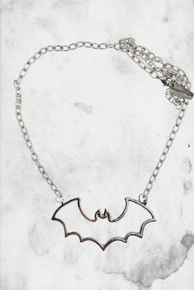 bat shaped goth horror necklace