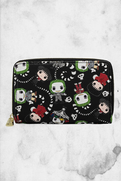 beetlejuice all over print wallet loungefly