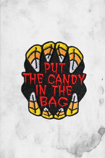 halloween candy themed iron on patch