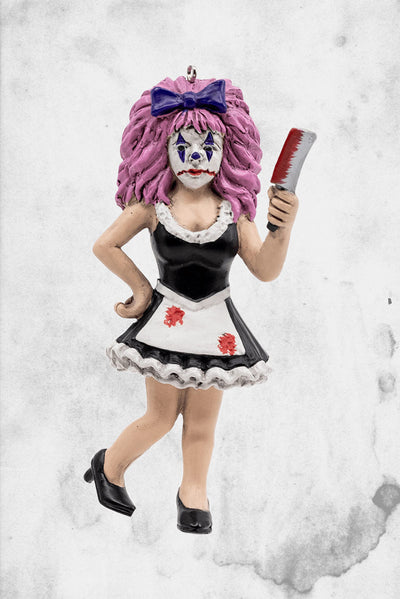 creepy girl clown horrornament