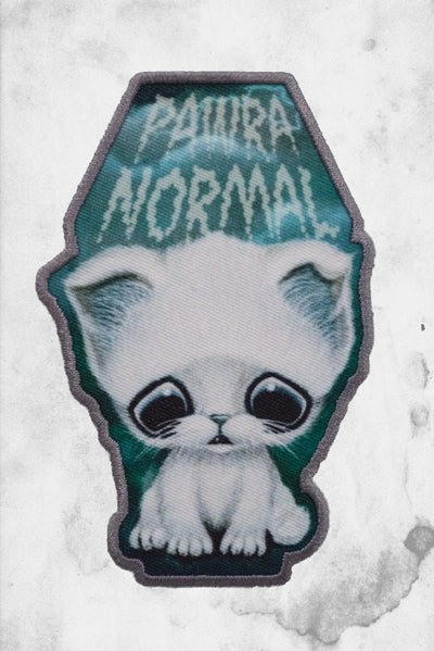 pawranormal zombie coffin cat patch