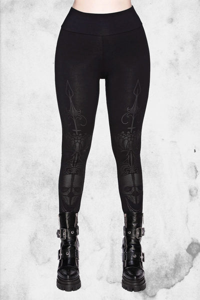 goth themed leggings death ray killstar