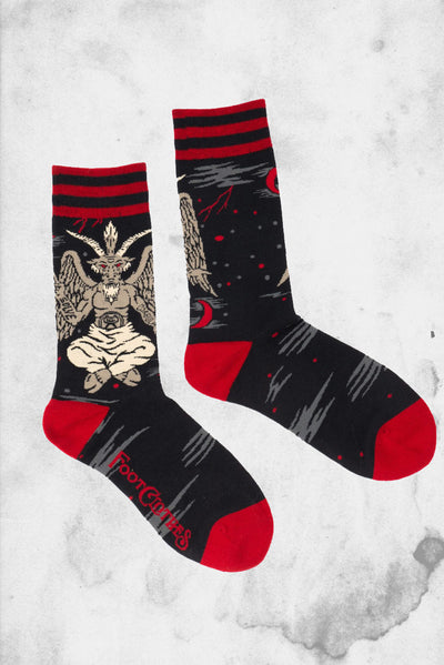 evil baphomet socks