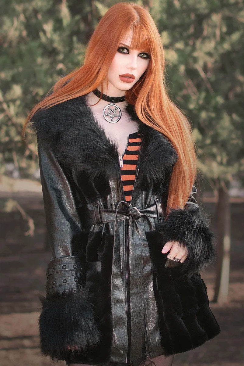 Krystina Faux-Fur Coat – Post Mortem Horror Bootique