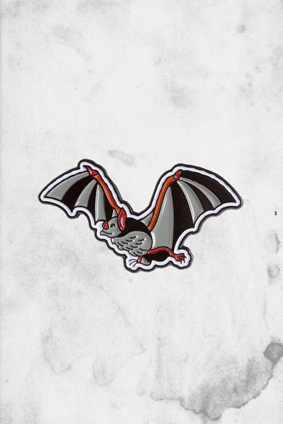 flying bat enamel pin