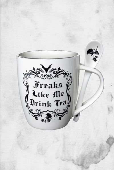 cup and spoon set horror freaks tea