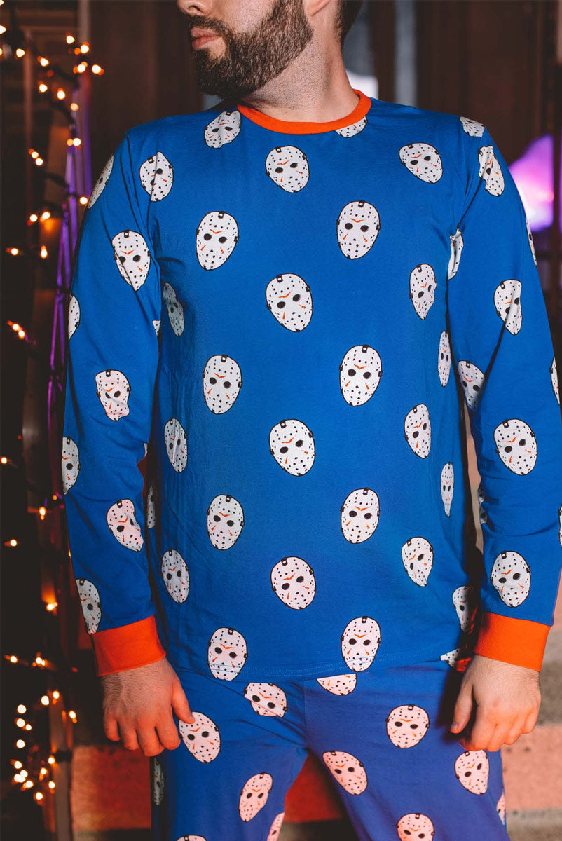 INTIMO Friday The 13th Women's Jason Mask Nightgown - Splatter Paint Pajama Dress, Soft Cotton Blend