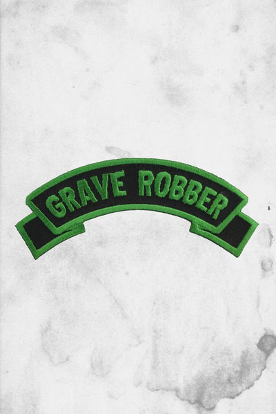 grave robber iron on horror themed patch