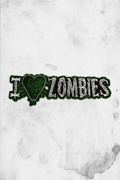 i heart zombies halloween iron on patch