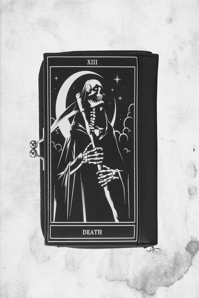 Custom Painted Coffin Wallet Vegan Bifold Horror Goth Gothic 