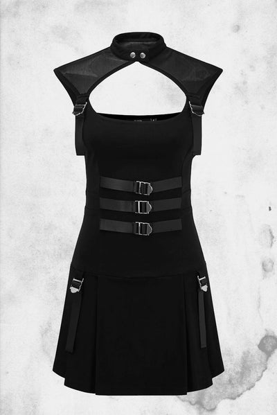 killstar amplified dress goth black strap