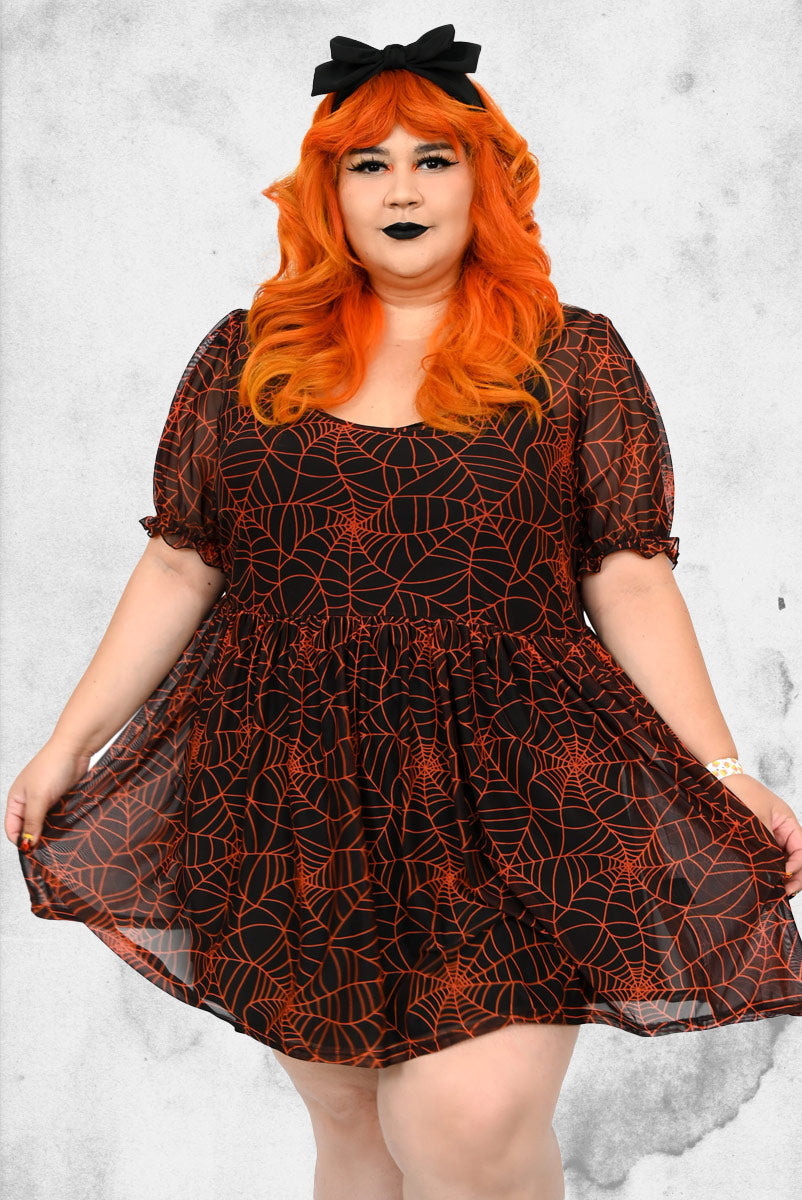 Cobweb Mesh Babydoll Dress – Post Mortem Horror Bootique