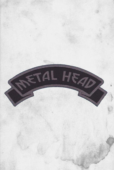 metal head iron on patch