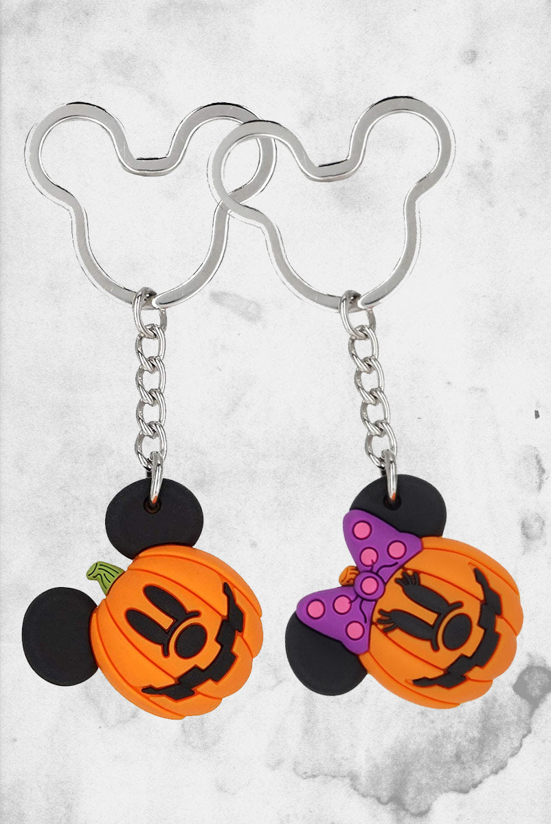 Mickey Minnie Pumpkin Halloween Keychain - Main Image