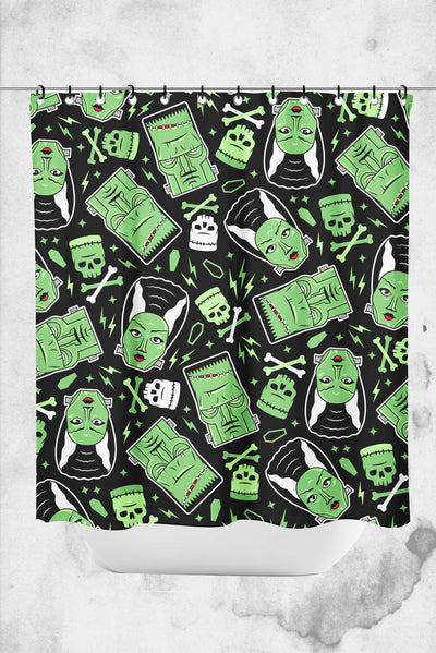 monsters themed shower curtain universal