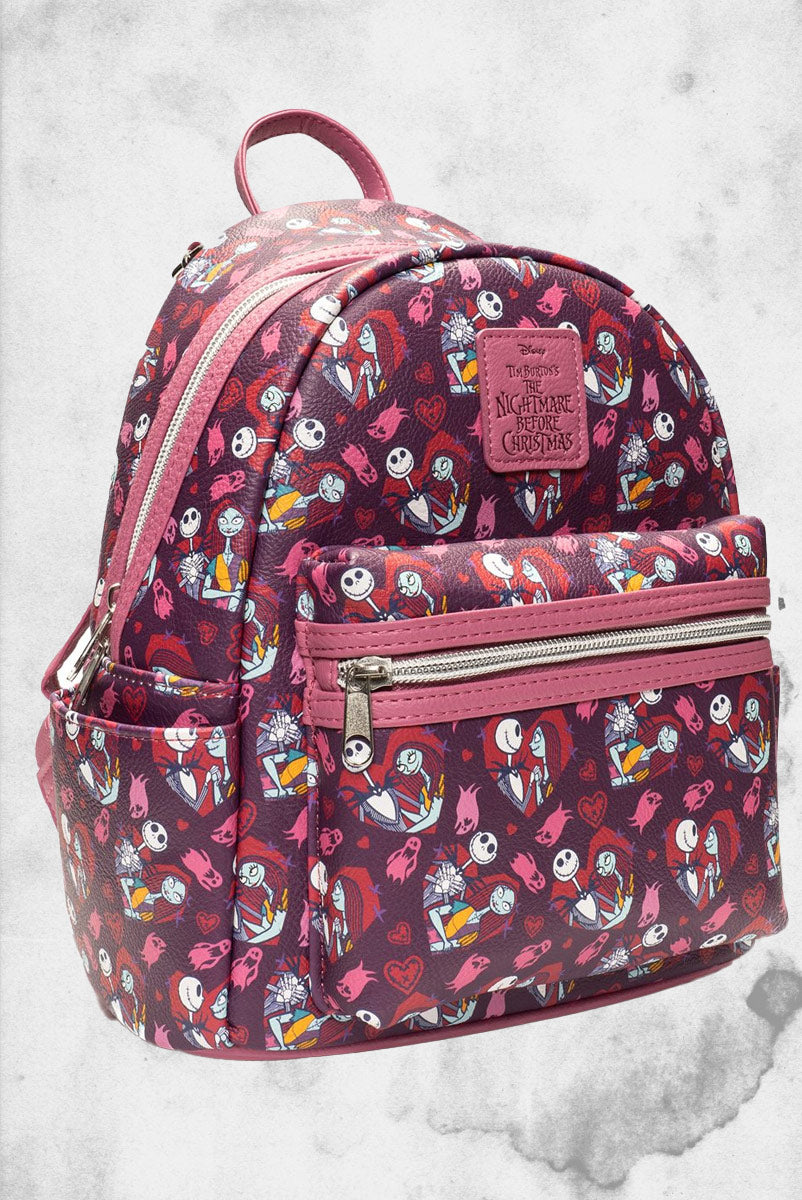 jack and sally mini backpack Loungefly Nightmare Before Christmas Jack and Sally Hearts Mini-Backpack
