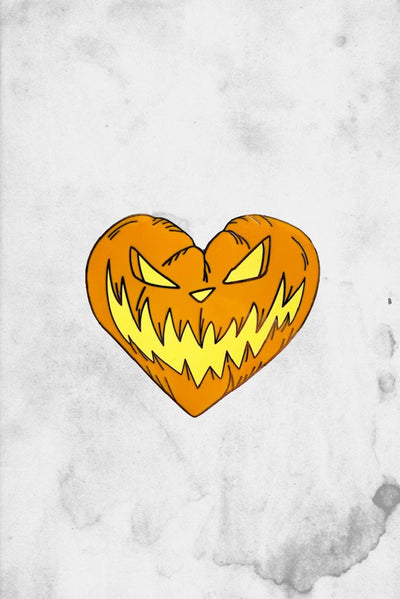 pumpkin enamel heart pin