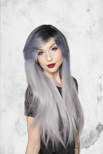 bella wig dark roots silver cosplay