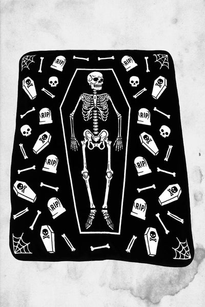 skeleton fleece horror blanket