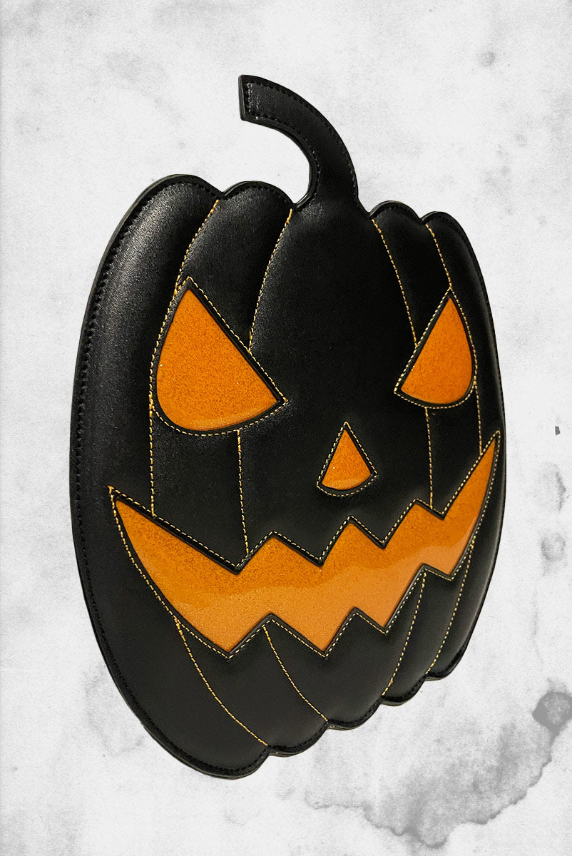 ♡pumpkin♡！1月12日朝7時まで！新品♡ナイロンリボンポシェット Pumpkin or Jack-o-lantern Zipper Purse ITH Design