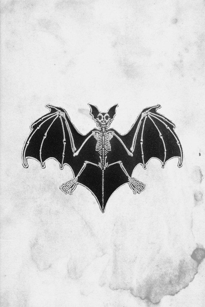 Spooky Skeleton Bat Plush Backpack Black Polyester Gothic Animal Fashion Bag