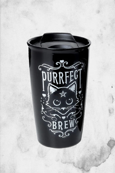 puurfect brew cat tumbler spooky goth Halloween
