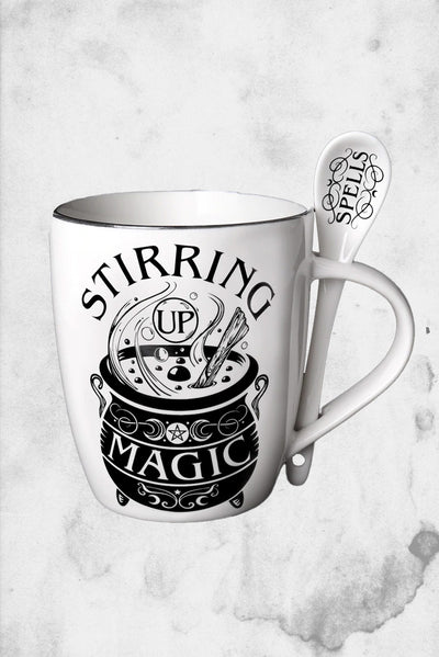 stirring up magic cup and spoon tea and coffee set