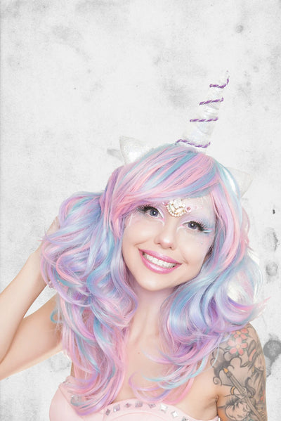 Unicorn Wig Horn and Pastel Mix