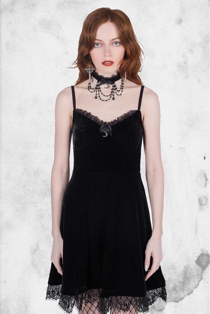 Moonstruck Velvet Skater Dress Post Mortem Horror Bootique Moonstruck Velvet Skater Dress Post Mortem Horror Bootique