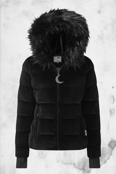 killstar black goth hood jacket winter