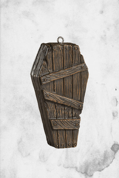 wooden coffin ornament